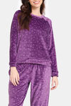 Zivame Plush Velour Knit Poly Winterwear Set - Spiced Bloom — thumbnail 5